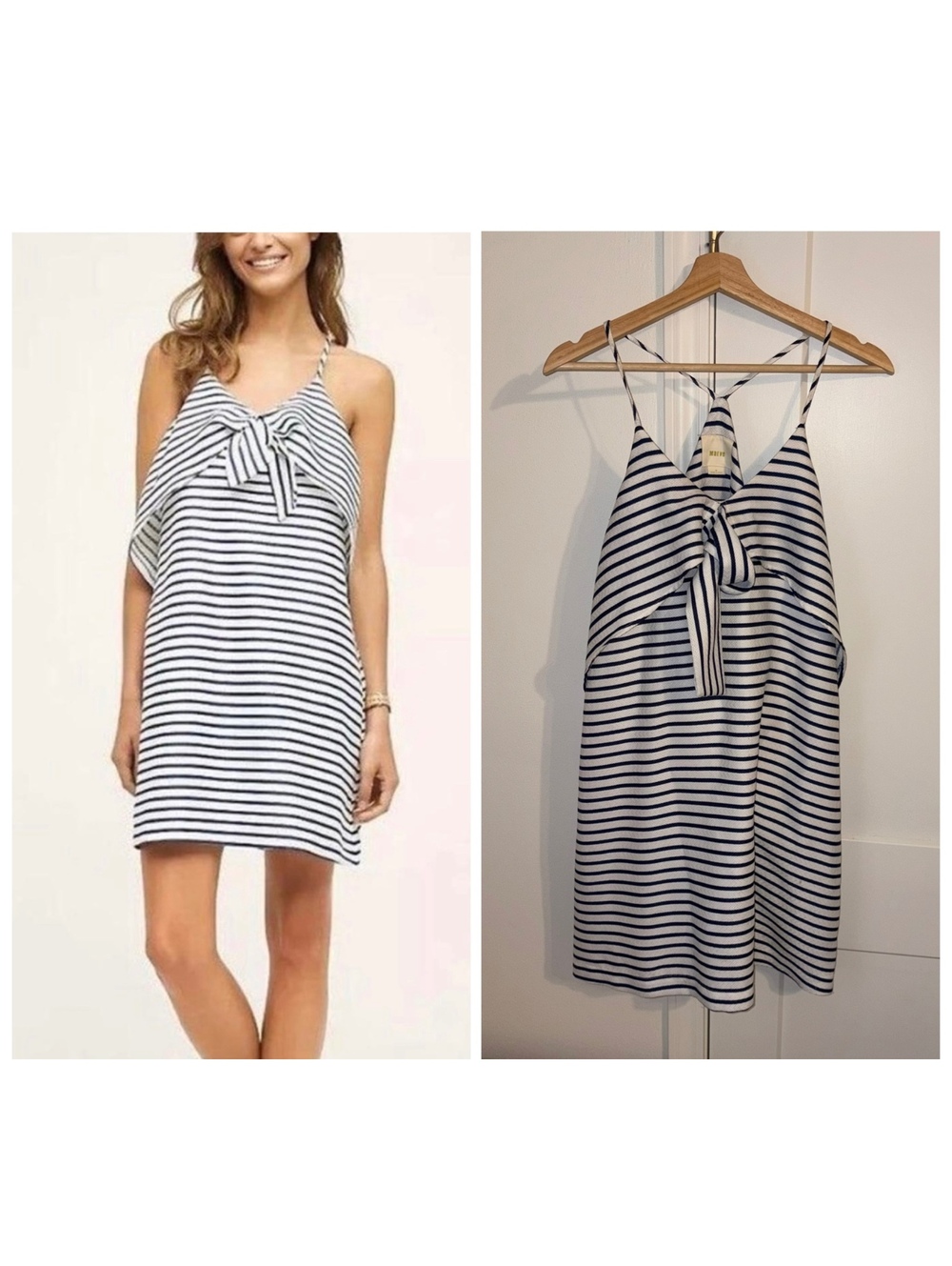 Maeve by Anthropologie $128 Woman’s M Ahoy Swing Dress Tie-Front Mini, Size M